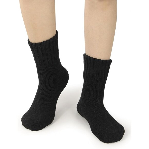 BenSorts Women 5 Packs Black Winter Thick Warm 75%polyester 15%acryl Boots Socks - Picture 4 of 5